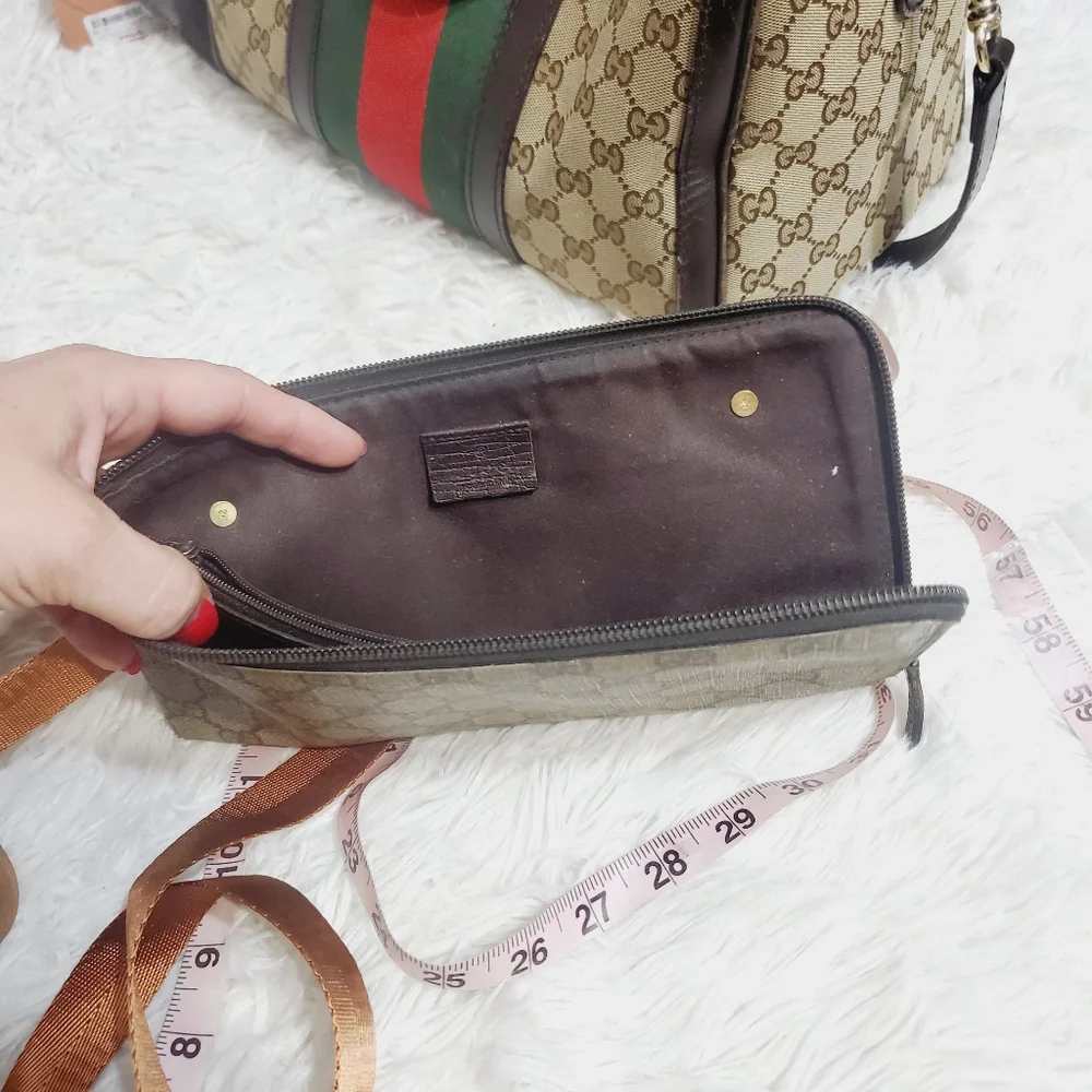 Authentic Gucci Brown Monogram Crossbody Bag. Includes 3 Straps. - Picture 5 of 15